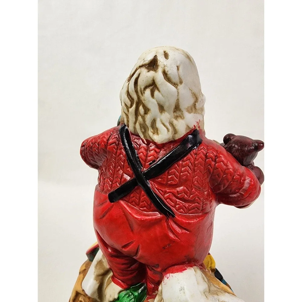 VTG Christmas‎ Wind-Up Porcelain Music Box plays 